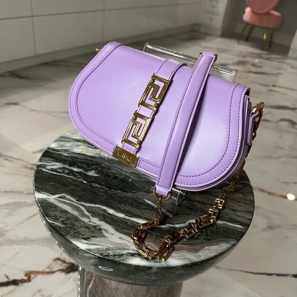 NWT Versace Greca Goddess Shoulder Bag in Baby Violet - Picture 9 of 12